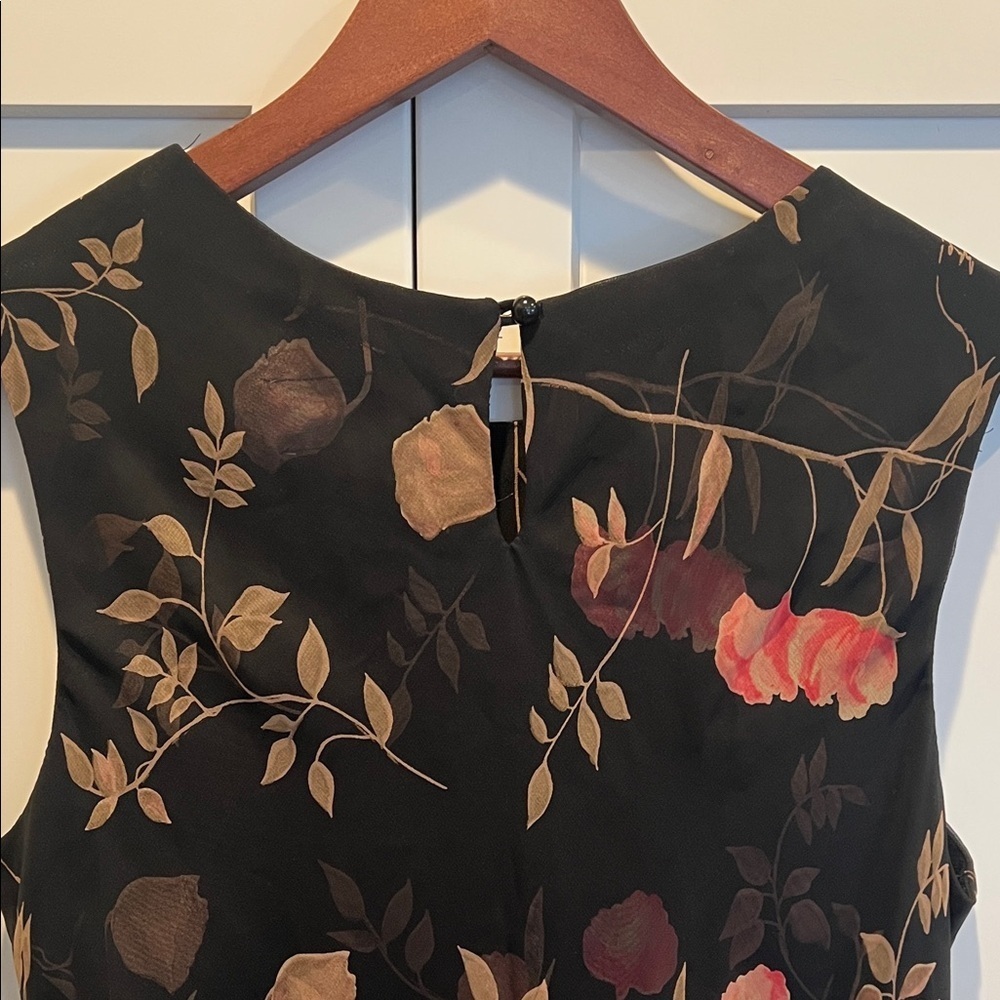 D. Stevens Black Floral Midi Dress Size 14 - Picture 5 of 6